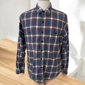 J. Crew Men’s Tailored Fit Multicolored Flannel Button Front Shirt Size L